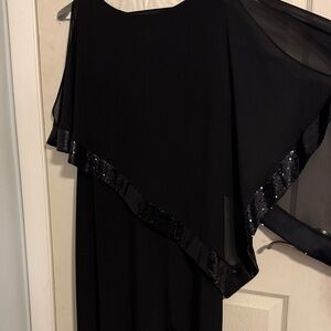 Chic Black Gown with Sequin Detail